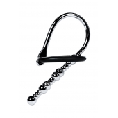 Серебристый уретральный плаг-бусины TOYFA Metal с мягким фиксириющим кольцом - ToyFa - купить с доставкой в Ачинске