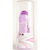 Фиолетовая гелевая насадка с шипами - 13 см. - Toyfa Basic - в Ачинске купить с доставкой