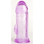 Фиолетовая гелевая насадка с шипами - 13 см. - Toyfa Basic - в Ачинске купить с доставкой