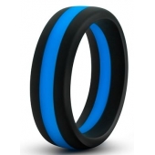 Черно-синее эрекционное кольцо Silicone Go Pro Cock Ring - Blush Novelties - в Ачинске купить с доставкой