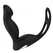 Черный вибромассажер простаты P-PLEASER W ERECTION ENHANCE - Dream Toys - в Ачинске купить с доставкой