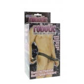 Мужской фаллопротез с вибрацией ROBOTIC MALE STRAP-ON BLACK - 17 см. - Seven Creations - купить с доставкой в Ачинске