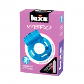 Голубое эрекционное виброкольцо Luxe VIBRO  Кошмар русалки  + презерватив - Luxe - в Ачинске купить с доставкой