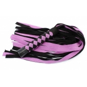 Черно-розовая плеть из замши - 58 см. - БДСМ Арсенал - купить с доставкой в Ачинске