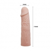Закрытая телесная насадка-фаллос - 17 см. - Sex Expert - в Ачинске купить с доставкой