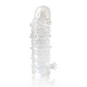 Закрытая прозрачная рельефная насадка Crystal sleeve - 13 см. - Erowoman-Eroman - в Ачинске купить с доставкой