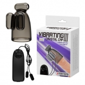 Дымчатая насадка-мастурбатор с вибрацией Vibrating Crystal Cap III - Baile - в Ачинске купить с доставкой