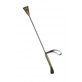 Черно-золотистый стек с хлопушкой из кожи - 62 см. - Sitabella - купить с доставкой в Ачинске