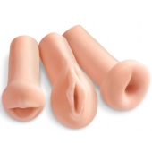 Комплект из 3 мастурбаторов All 3 Holes: вагина, анус, ротик - Pipedream - в Ачинске купить с доставкой