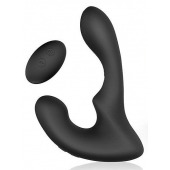 Черный силиконовый вибромассажер простаты с пультом ДУ - Sex Expert - в Ачинске купить с доставкой