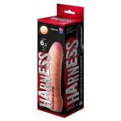 Телесная изогнутая насадка на Harness с коннектором BLACK LINE - 17 см. - LOVETOY (А-Полимер) - купить с доставкой в Ачинске