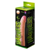 Телесная изогнутая насадка на Harness с коннектором GREEN LINE - 18 см. - LOVETOY (А-Полимер) - купить с доставкой в Ачинске