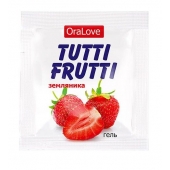Пробник гель-смазки Tutti-frutti с земляничным вкусом - 4 гр. - Биоритм - купить с доставкой в Ачинске