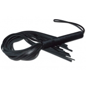 Чёрная кожаная плеть с жесткой ручкой - 63 см. - Sitabella - купить с доставкой в Ачинске