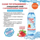 Очищающий спрей для игрушек CLEAR TOY Strawberry - 100 мл. - Биоритм - купить с доставкой в Ачинске