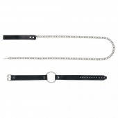 Черный поводок и чокер с кольцом Rada - Rebelts - купить с доставкой в Ачинске