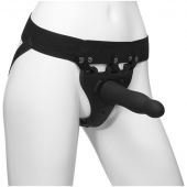 Черный полый вибрострапон Body Extensions BE Aroused - 17,78 см. - Doc Johnson - купить с доставкой в Ачинске