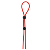 Красное лассо на пенис с двумя бусинами STRETCHY LASSO CAGE - Dream Toys - в Ачинске купить с доставкой