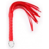 Красная плеть с рукоятью в оплетке - 28 см. - Notabu - купить с доставкой в Ачинске