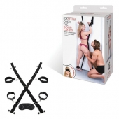 Чёрный набор для фиксации у двери - Lux Fetish - купить с доставкой в Ачинске