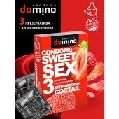 Презервативы для орального секса DOMINO Sweet Sex с ароматом клубничного коктейля  - 3 шт. - Domino - купить с доставкой в Ачинске