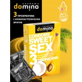 Презервативы для орального секса DOMINO Sweet Sex с ароматом тропических фруктов - 3 шт. - Domino - купить с доставкой в Ачинске