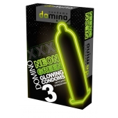 Презервативы DOMINO Neon Green со светящимся в темноте кончиком - 3 шт. - Domino - купить с доставкой в Ачинске