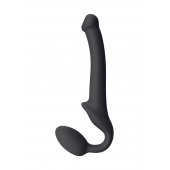Черный безремневой страпон Silicone Bendable Strap-On S - Strap-on-me - купить с доставкой в Ачинске