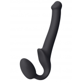 Черный безремневой страпон Silicone Bendable Strap-On S - Strap-on-me - купить с доставкой в Ачинске