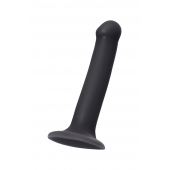 Черный фаллос на присоске Silicone Bendable Dildo M - 18 см. - Strap-on-me - купить с доставкой в Ачинске