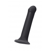 Черный фаллос на присоске Silicone Bendable Dildo L - 19 см. - Strap-on-me - купить с доставкой в Ачинске