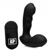 Черный стимулятор простаты Alpha-Pro 7X P-Milker Silicone Prostate Stimulator with Milking Bead - XR Brands - в Ачинске купить с доставкой
