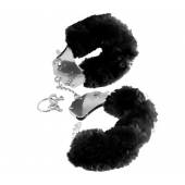 Металлические наручники Furry Love Cuffs с черным мехом - Pipedream - купить с доставкой в Ачинске