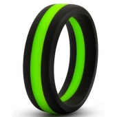 Черно-зеленое эрекционное кольцо Silicone Go Pro Cock Ring - Blush Novelties - в Ачинске купить с доставкой