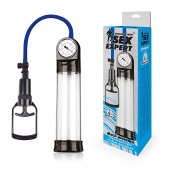 Прозрачная вакуумная помпа Sex Expert с манометром - Sex Expert - в Ачинске купить с доставкой