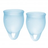 Набор голубых менструальных чаш Feel confident Menstrual Cup - Satisfyer - купить с доставкой в Ачинске