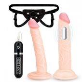 Регулируемые трусики с 2 насадками - 16 и 15 см. - Lux Fetish - купить с доставкой в Ачинске