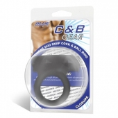 Черное двойное силиконовое кольцо С B GEAR - BlueLine - в Ачинске купить с доставкой