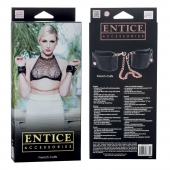 Черные мягкие наручники Entice French Cuffs с цепью - California Exotic Novelties - купить с доставкой в Ачинске