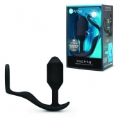 Черное эрекционное кольцо с анальным плагом Snug   Tug - b-Vibe - в Ачинске купить с доставкой