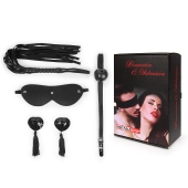 Эротический набор в черном цвете: маска, кляп, пэстисы, плётка - Notabu - купить с доставкой в Ачинске