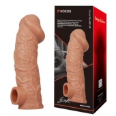 Телесная насадка на фаллос с фиксацией мошонки EXTREME SLEEVE - 15,6 см. - KOKOS - в Ачинске купить с доставкой