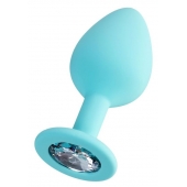 Мятная анальная втулка Brilliant с прозрачным кристаллом - 8 см. - ToyFa - купить с доставкой в Ачинске