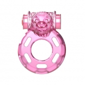 Розовое эрекционное кольцо с вибрацией Pink Bear - Baile - в Ачинске купить с доставкой