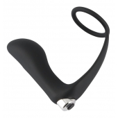 Черное эрекционное кольцо с анальной вибропробкой Vibrating Ring   Plug - Orion - в Ачинске купить с доставкой