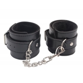 Черные оковы на ноги Obey Me Leather Ankle Cuffs - Chisa - купить с доставкой в Ачинске