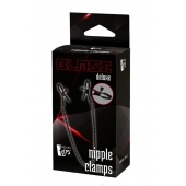 Черные зажимы на соски на цепочке BLAZE DELUXE NIPPLE CLAMPS - Dream Toys - купить с доставкой в Ачинске