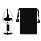 Серебристая анальная пробка с прозрачным стразом - 7,2 см. - Anal Jewelry Plug - купить с доставкой в Ачинске