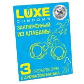 Презервативы  Заключенный из Алабамы  с ароматом банана - 3 шт. - Luxe - купить с доставкой в Ачинске