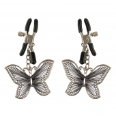 Зажимы на соски с бабочками Butterfly Nipple Clamps - Pipedream - купить с доставкой в Ачинске
